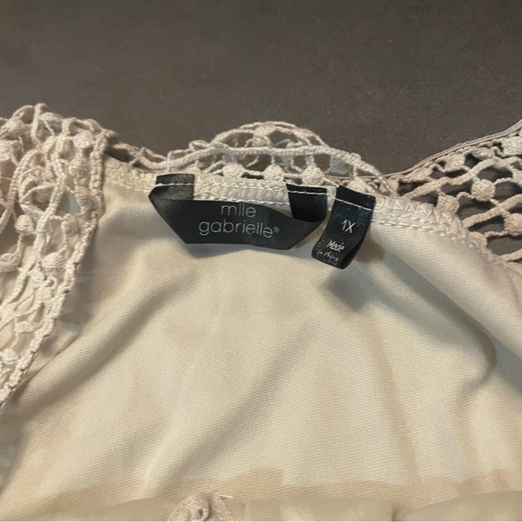 Anthropologie Mlle Gabrielle Cream Short Sleeve Peasant Linen Dress - Picture 5 of 5